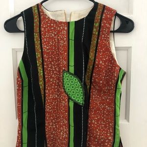 Hand designed back zipper top, bought from designer at market in South Africa